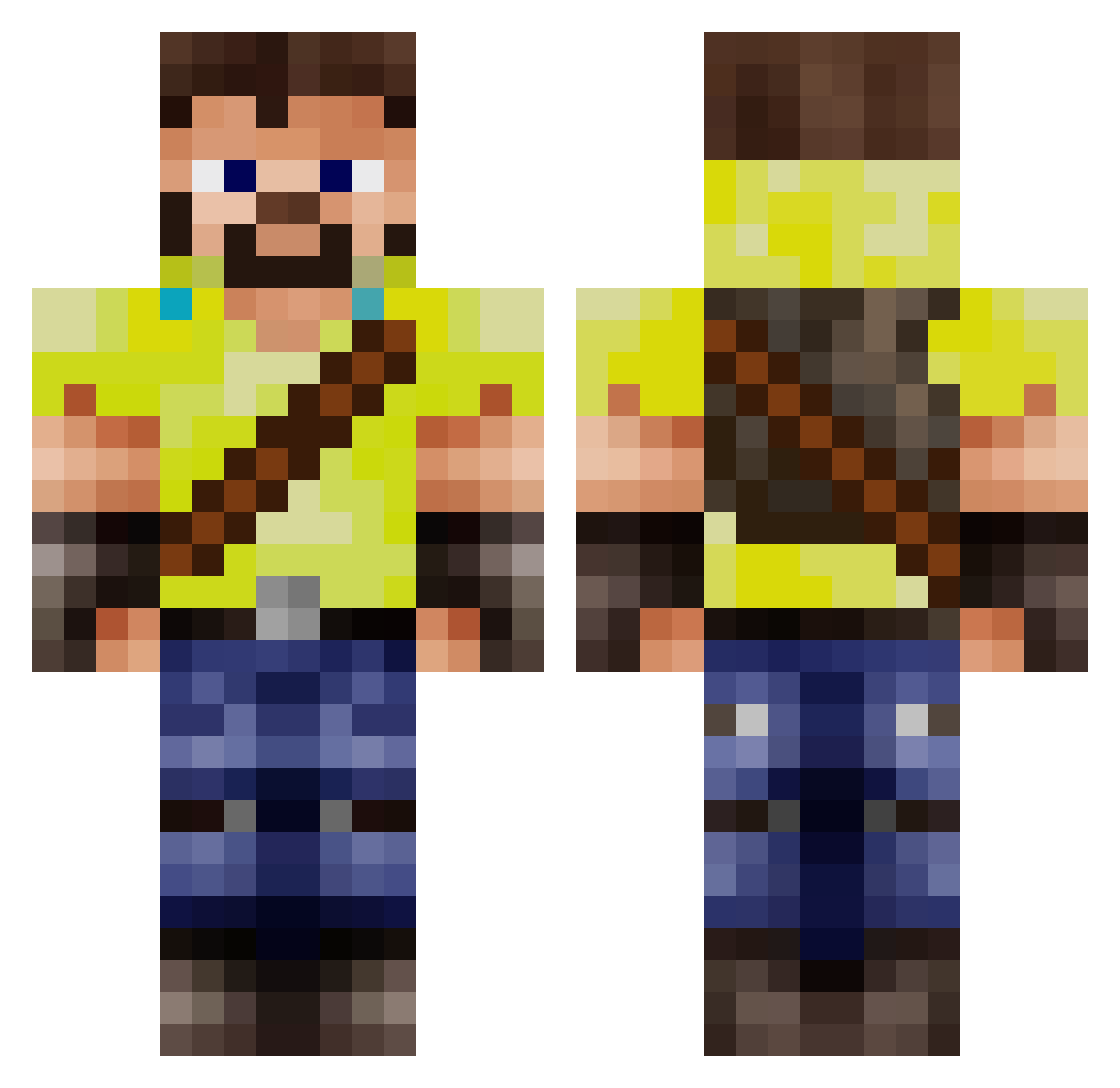 Eutopian Minecraft skin, front and back view
