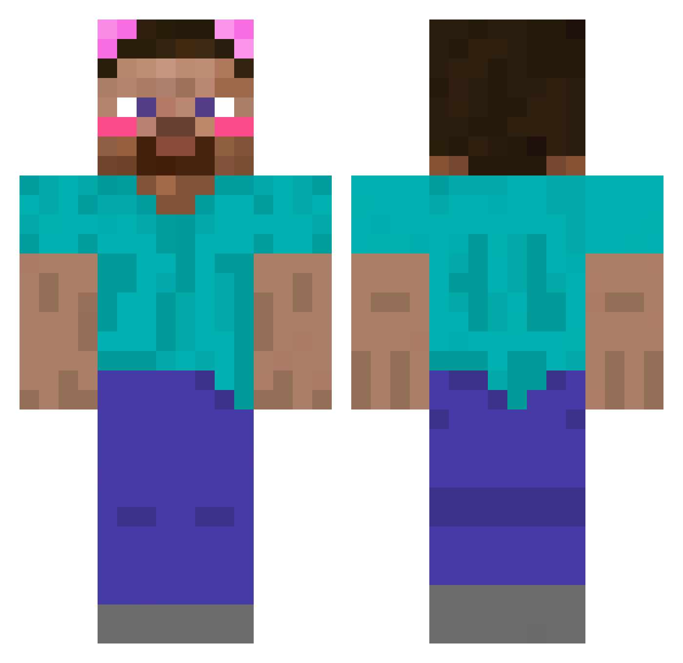 txiy Minecraft skin, front and back view