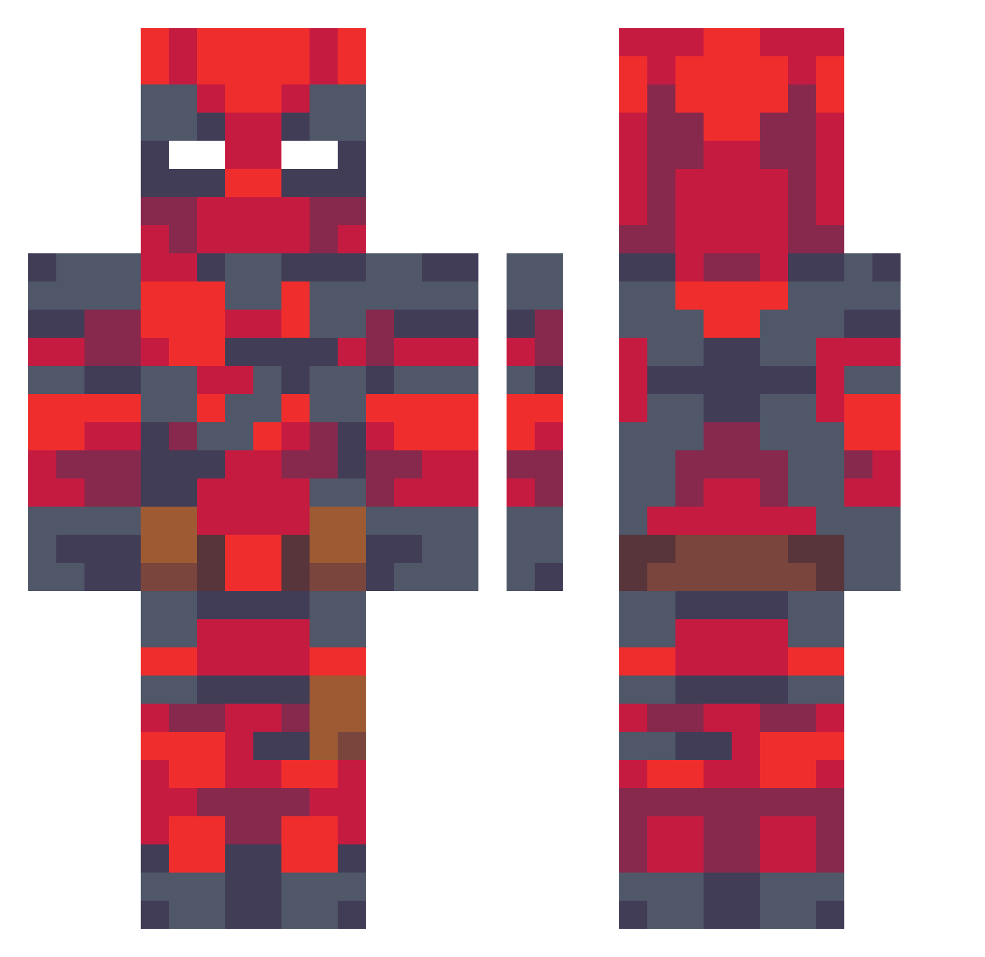 TheZiboufr33 Minecraft skin, front and back view