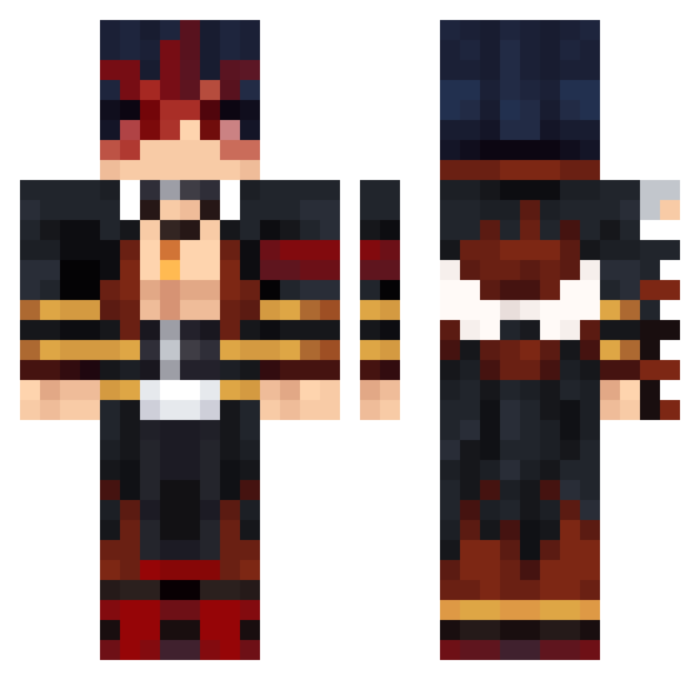 Splly Minecraft skin, front and back view