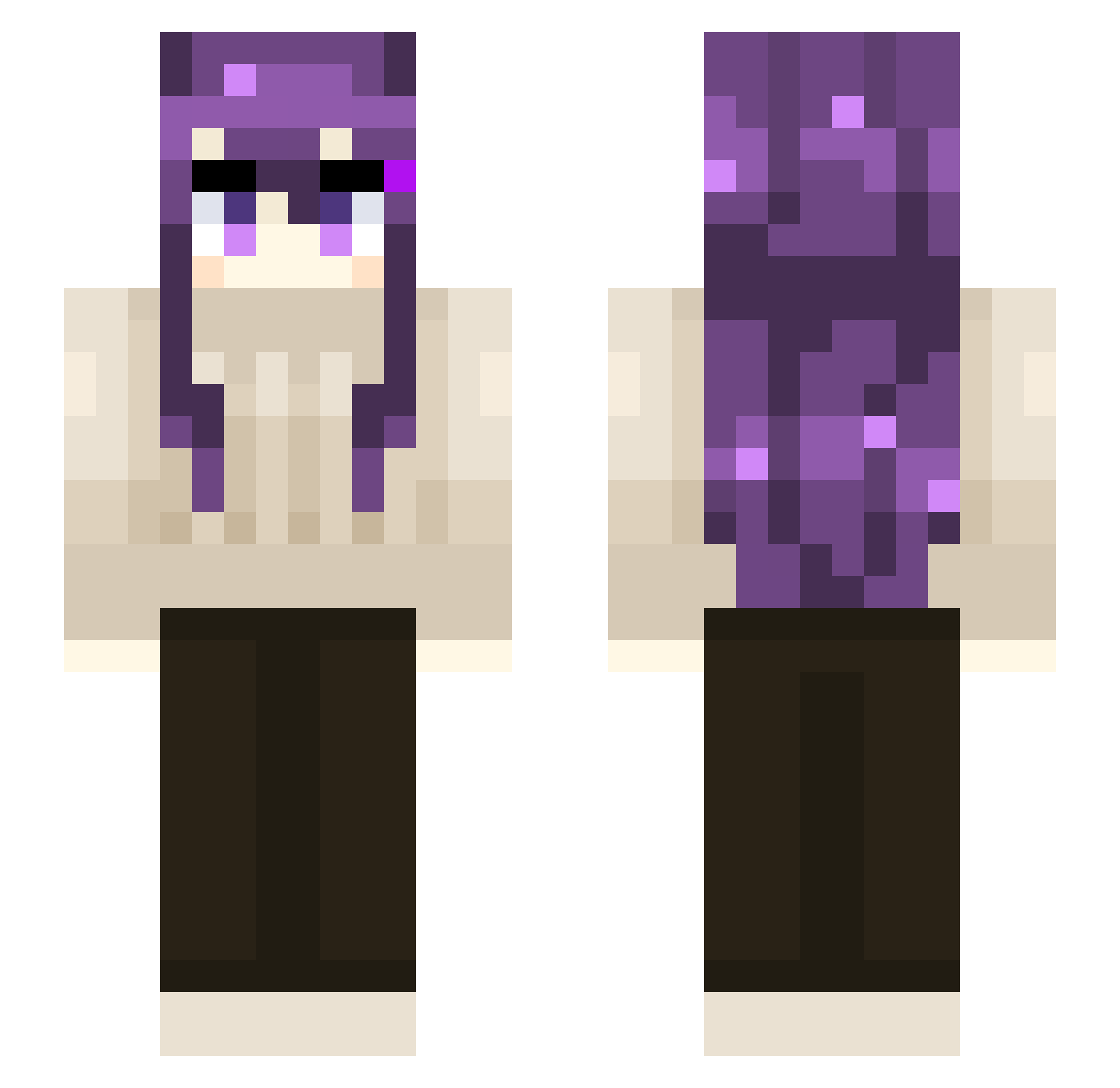 tetrismaster15 Minecraft skin, front and back view