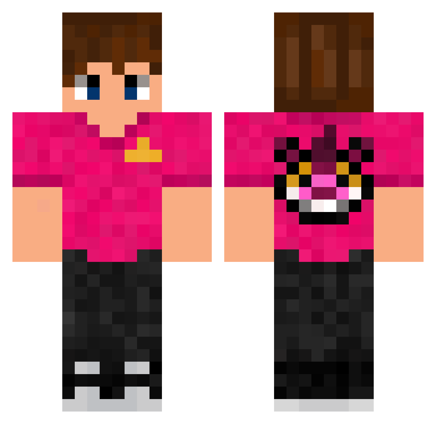 StrangerGuys Minecraft skin, front and back view
