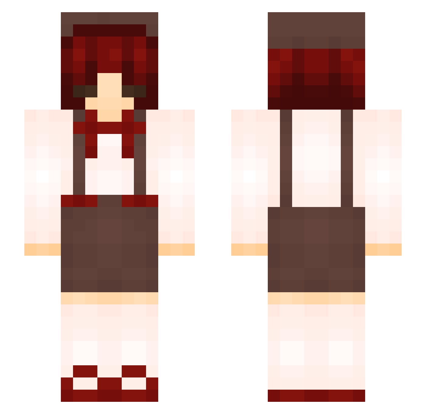 PebblePundit Minecraft skin, front and back view