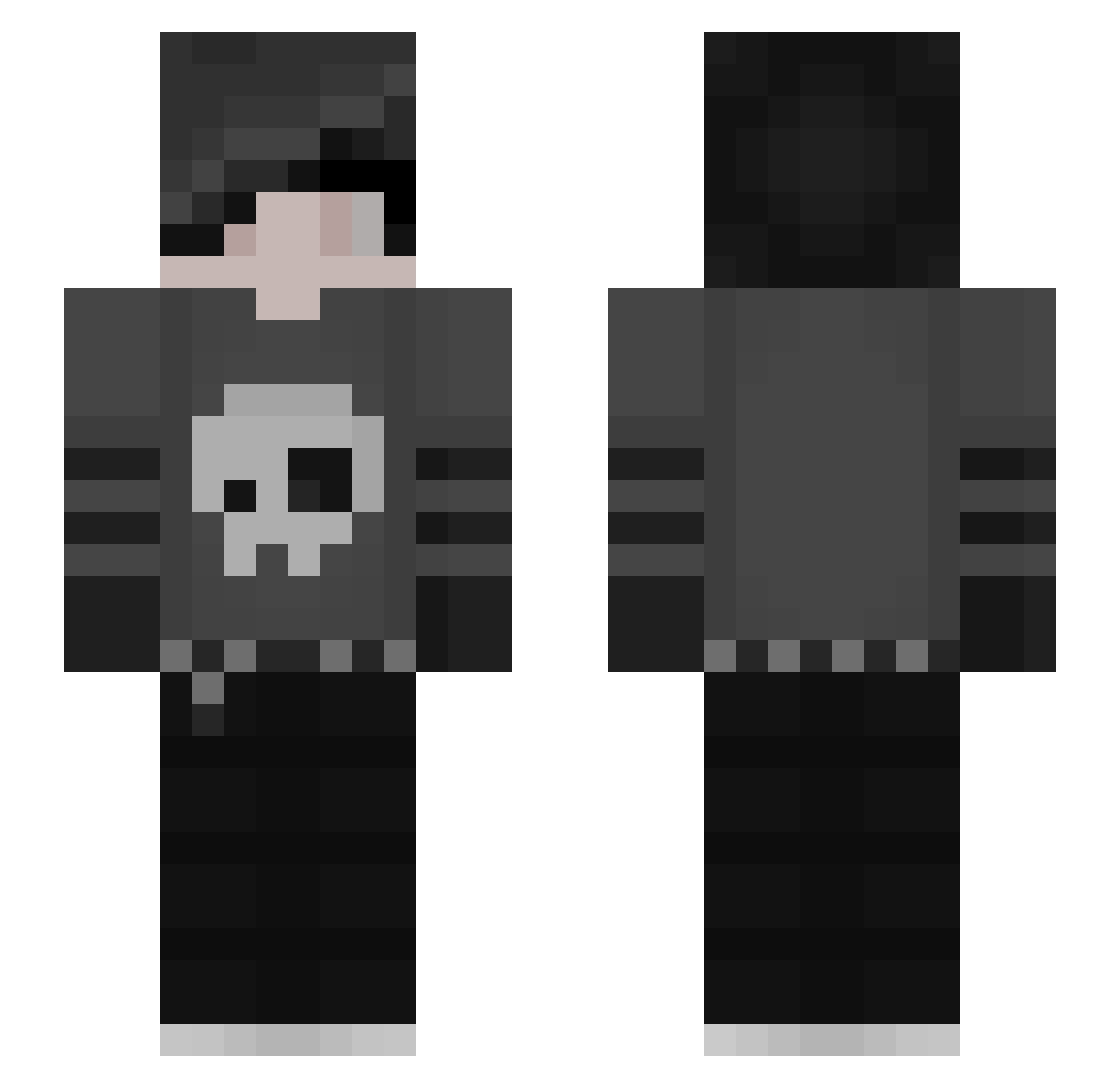 ch8rli Minecraft skin, front and back view