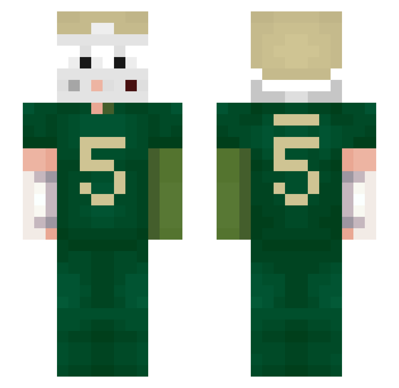 itcansquirt Minecraft skin, front and back view