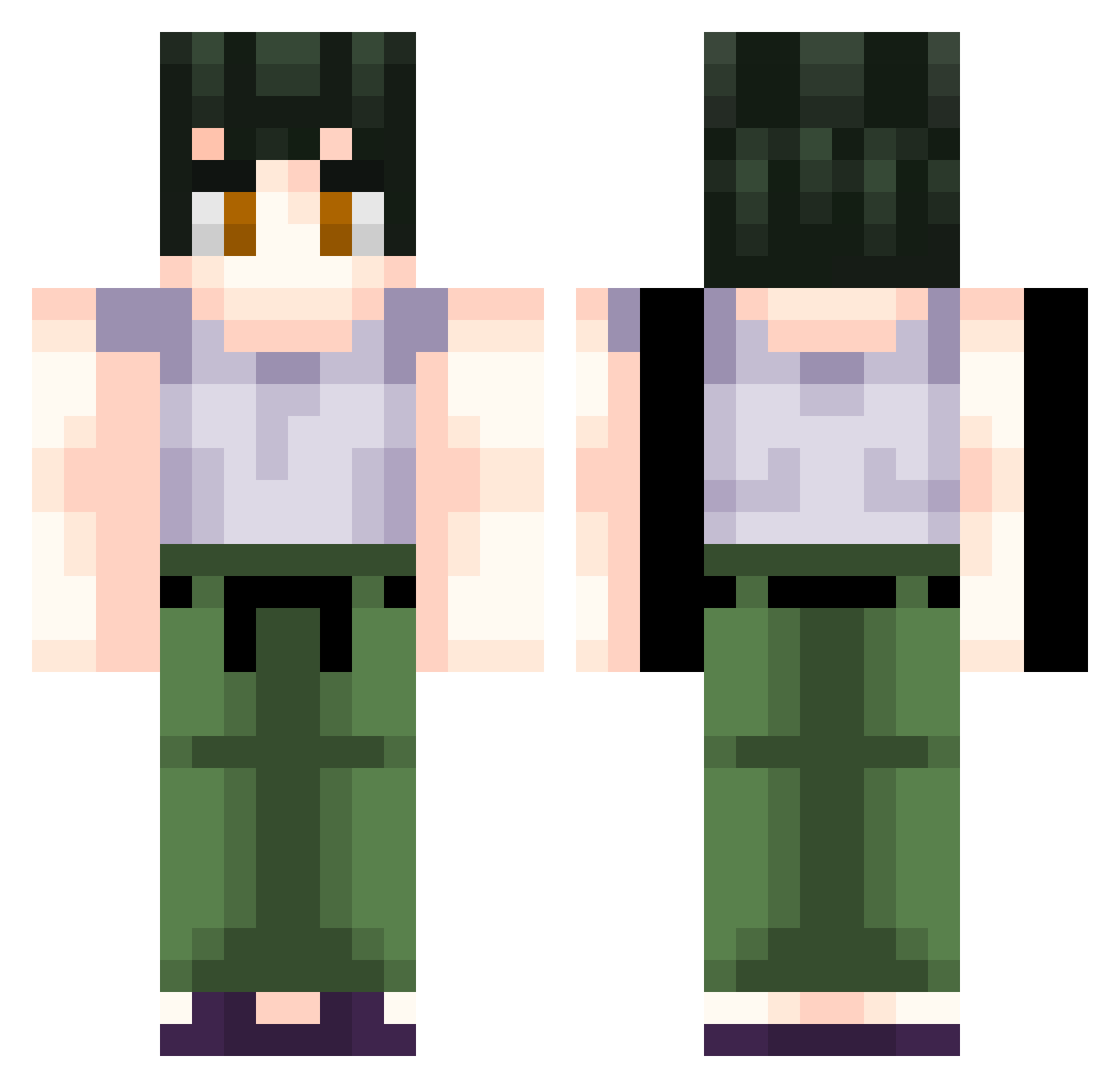 Gai_den Minecraft skin, front and back view