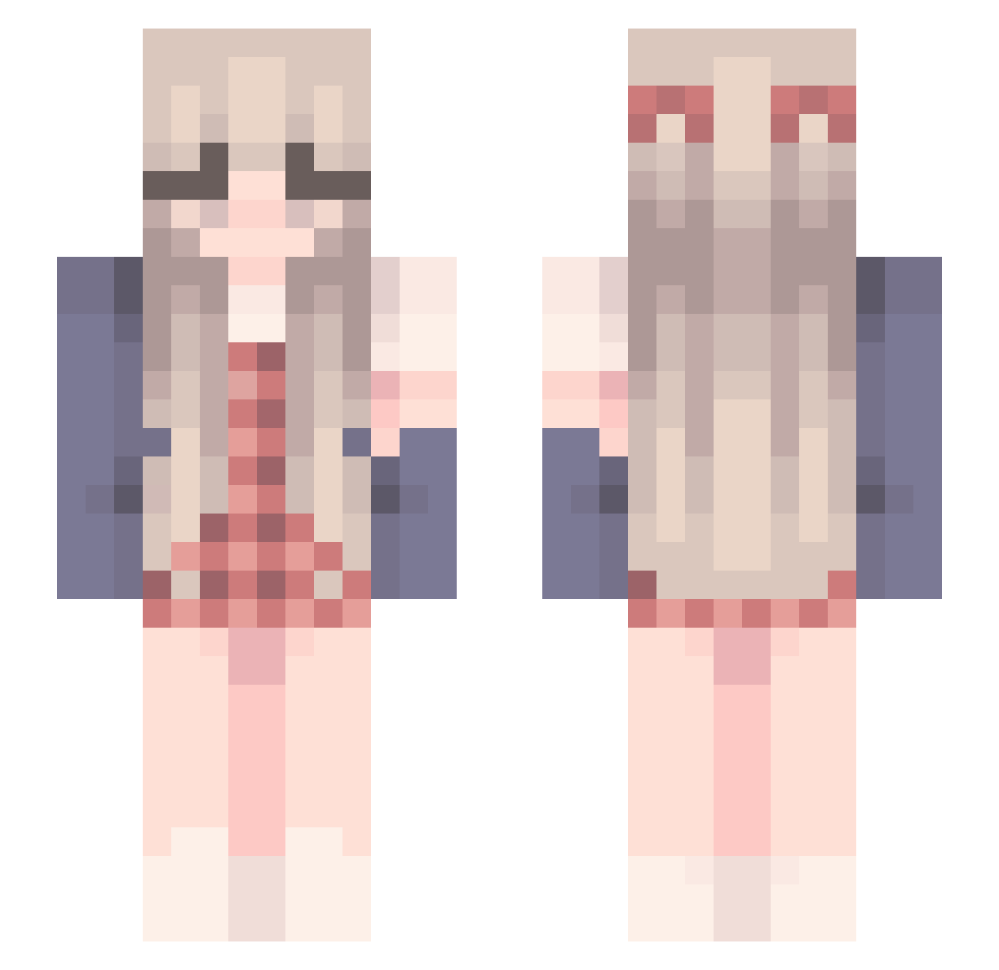 izzl3x Minecraft skin, front and back view