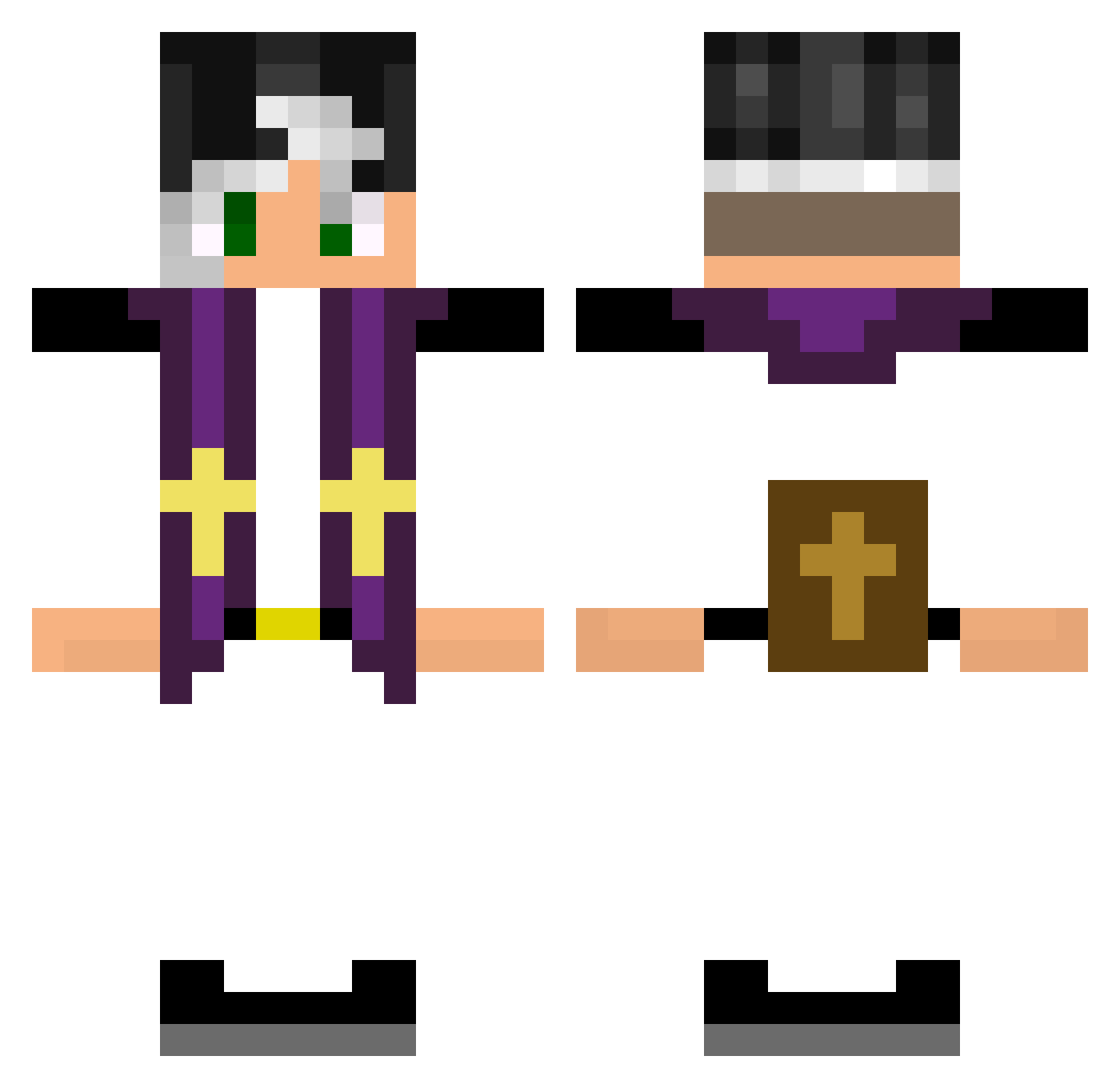 Driving Minecraft skin, front and back view