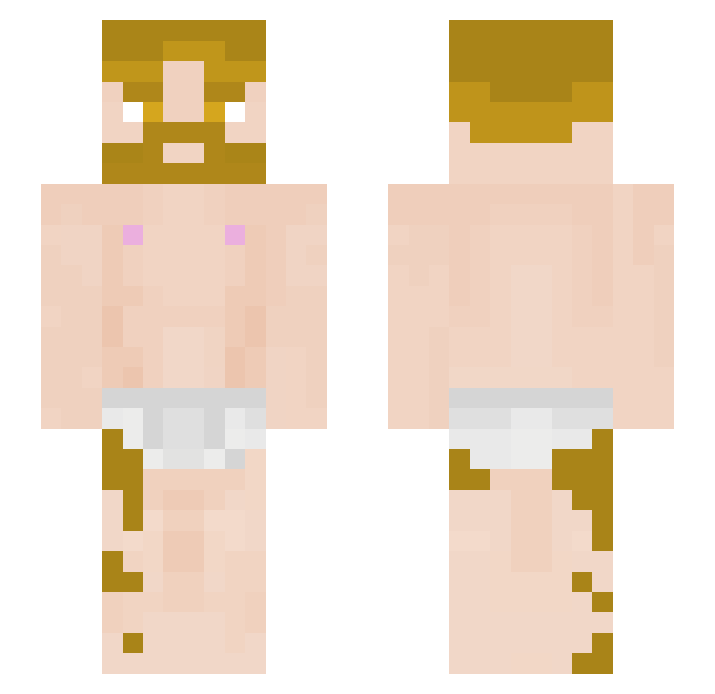 Jahstation Minecraft skin, front and back view