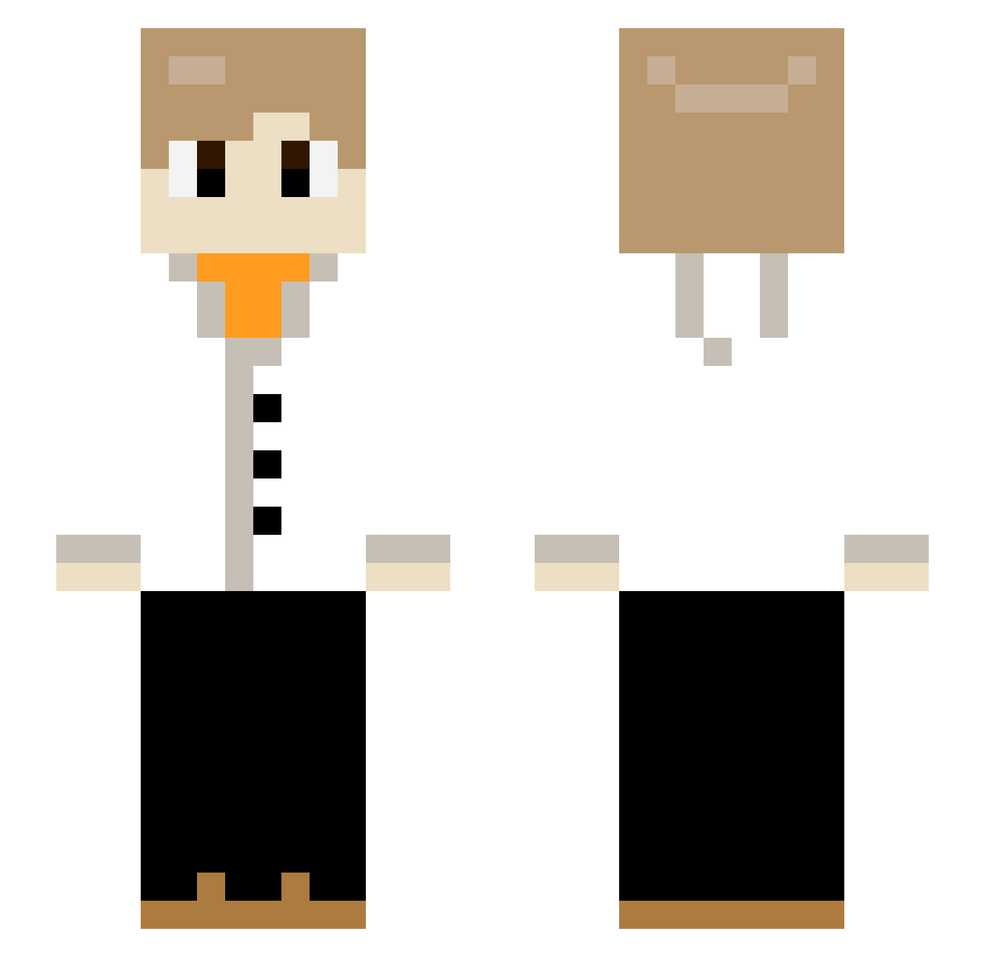 Roberto_Snyder Minecraft skin, front and back view