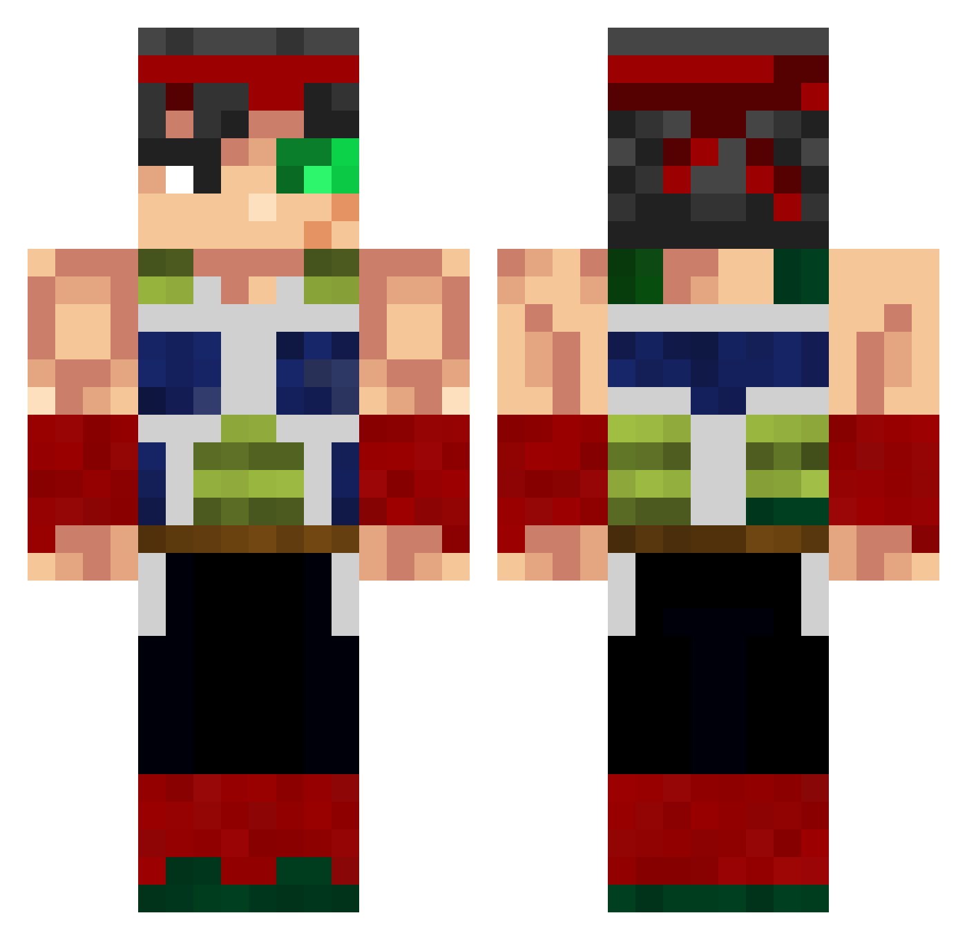 Ink1zidoor Minecraft skin, front and back view