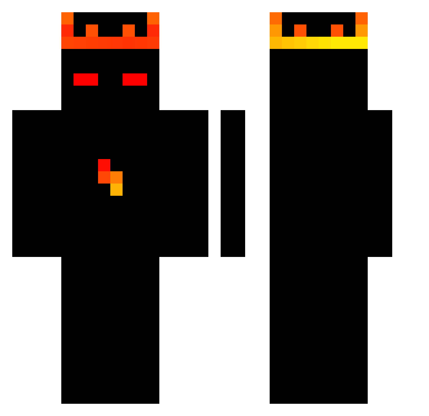 xcheliksx29 Minecraft skin, front and back view