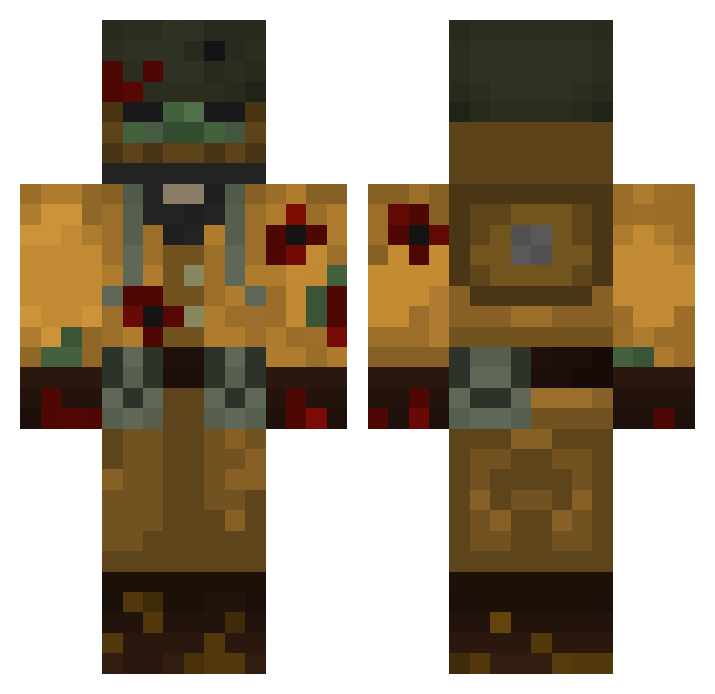 Lyscon Minecraft skin, front and back view