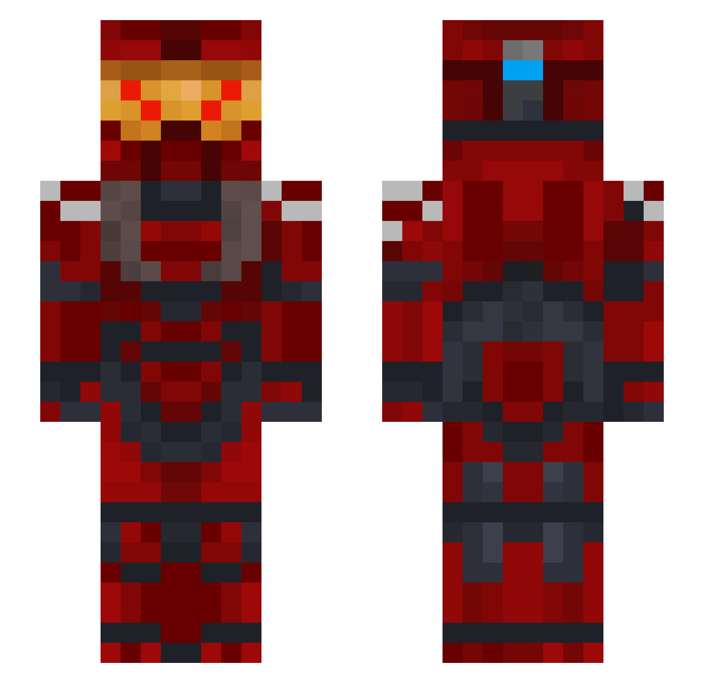 SimpleVirus Minecraft skin, front and back view