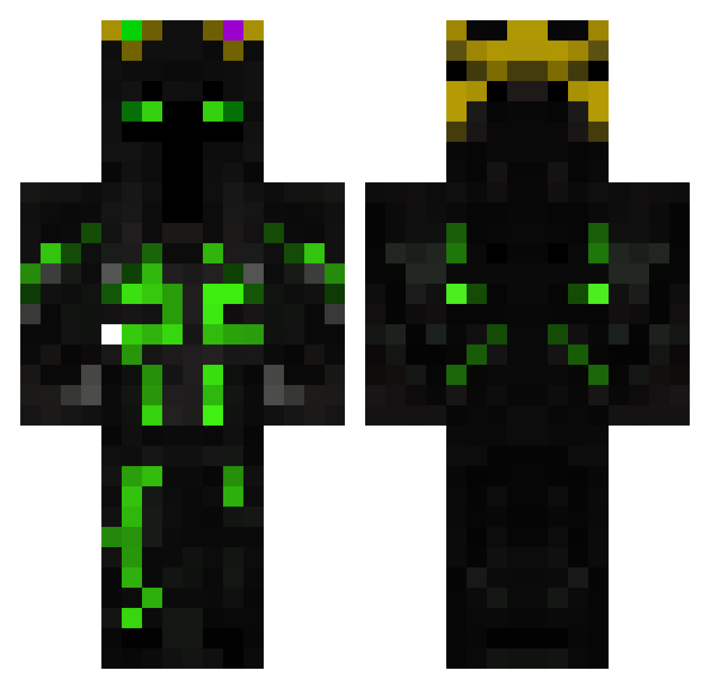 Gameuy Minecraft skin, front and back view