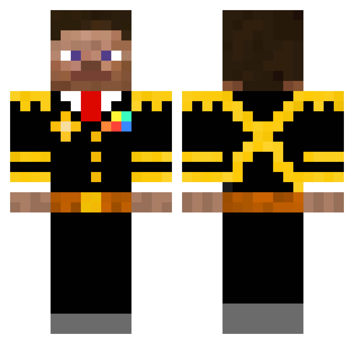 OnniPelaa Minecraft skin, front and back view