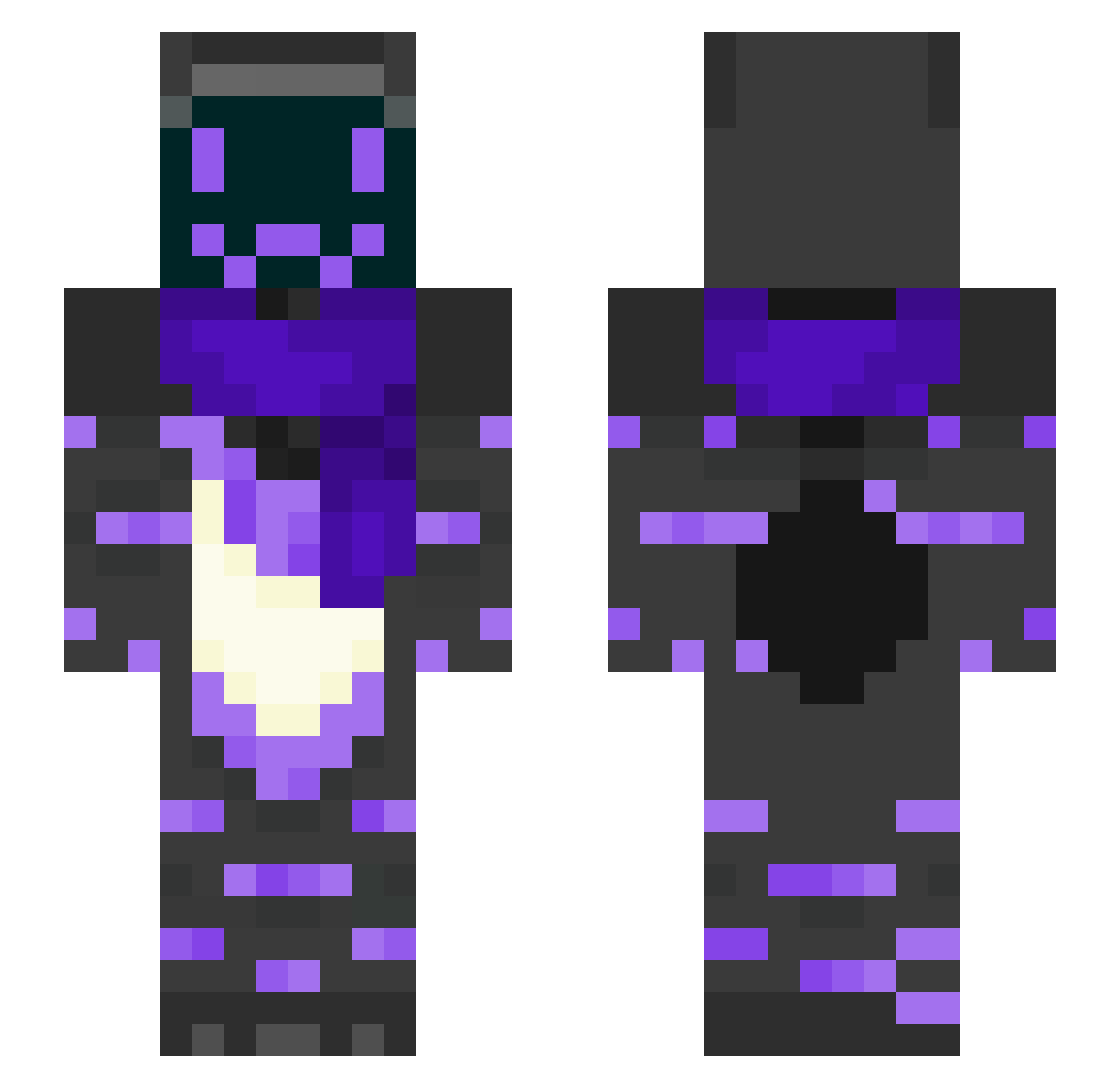 BrightFemboy Minecraft skin, front and back view