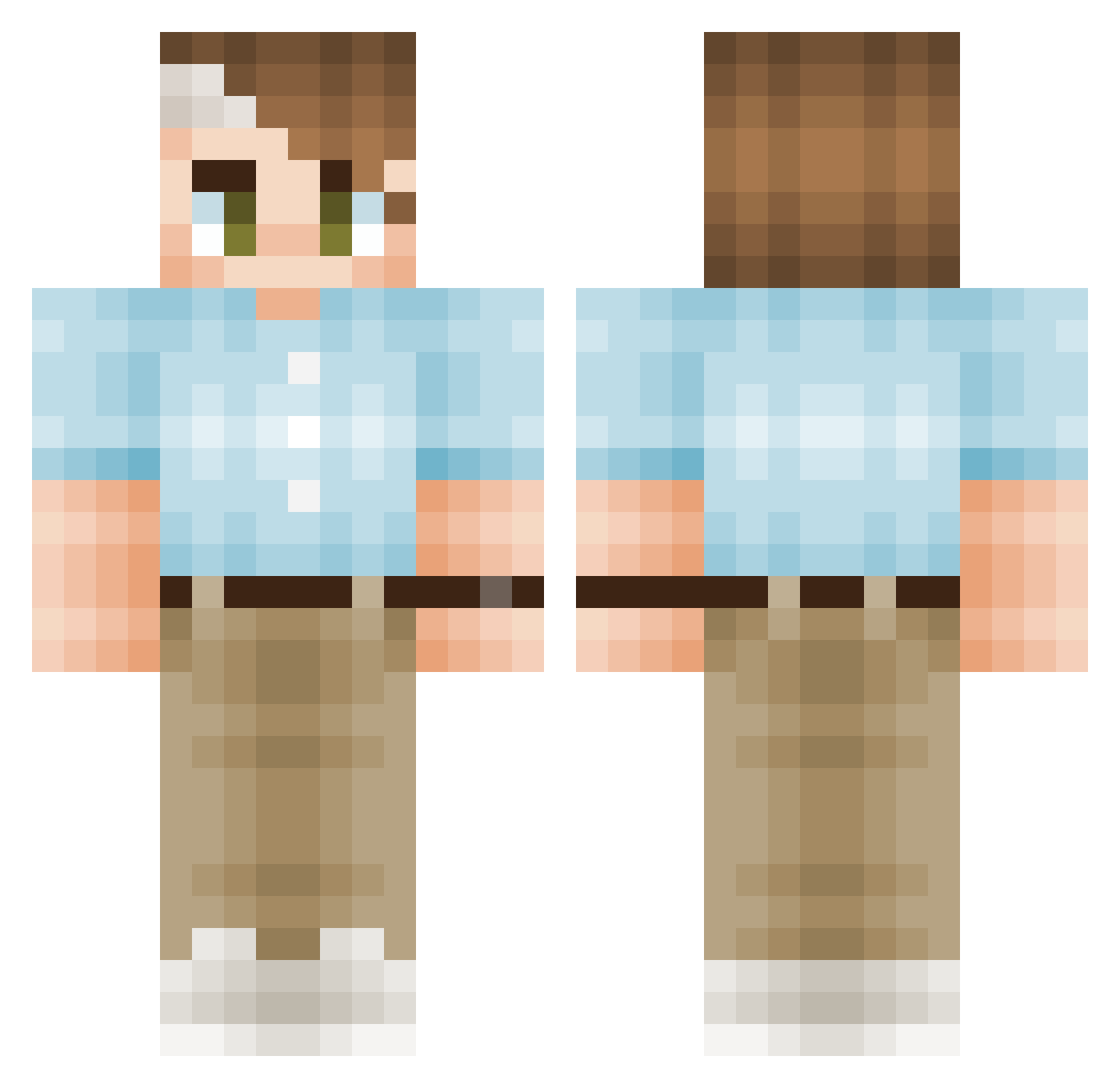 ItzzChaos Minecraft skin, front and back view