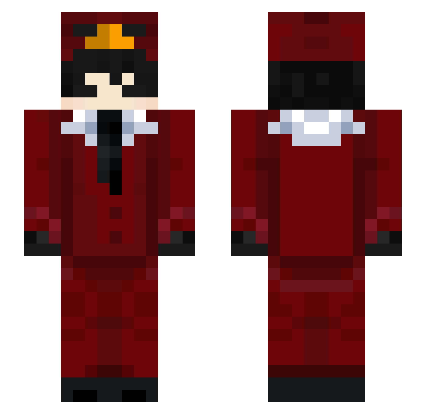 Falconu Minecraft skin, front and back view