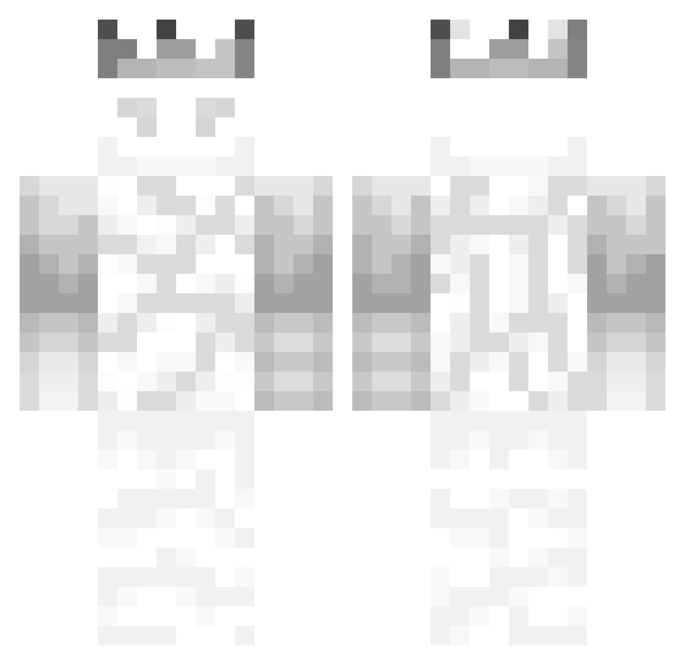 Pupesh Minecraft skin, front and back view