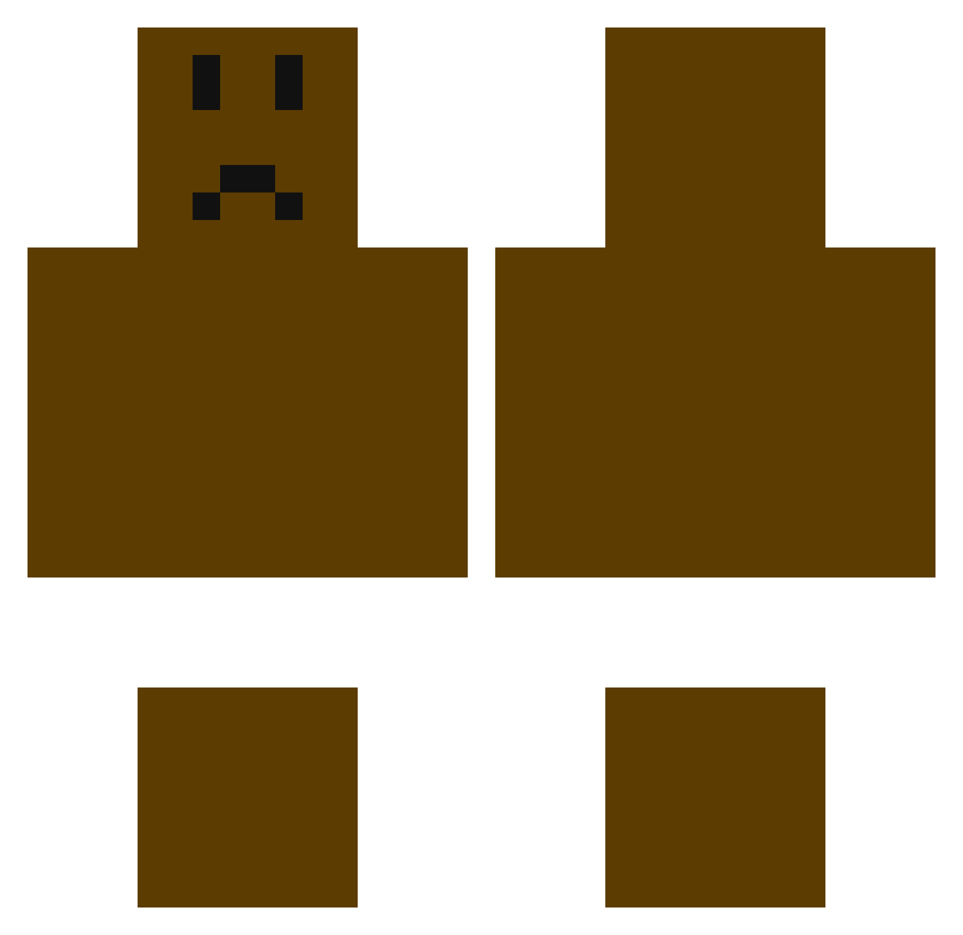 Trowie Minecraft skin, front and back view