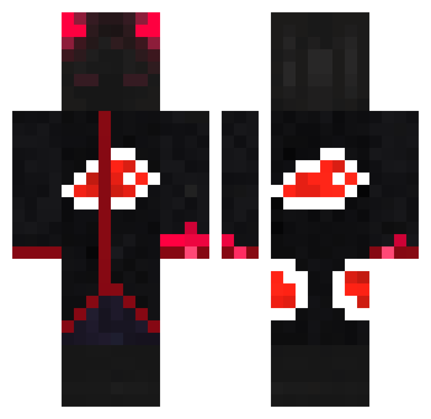 Rheinn Minecraft skin, front and back view