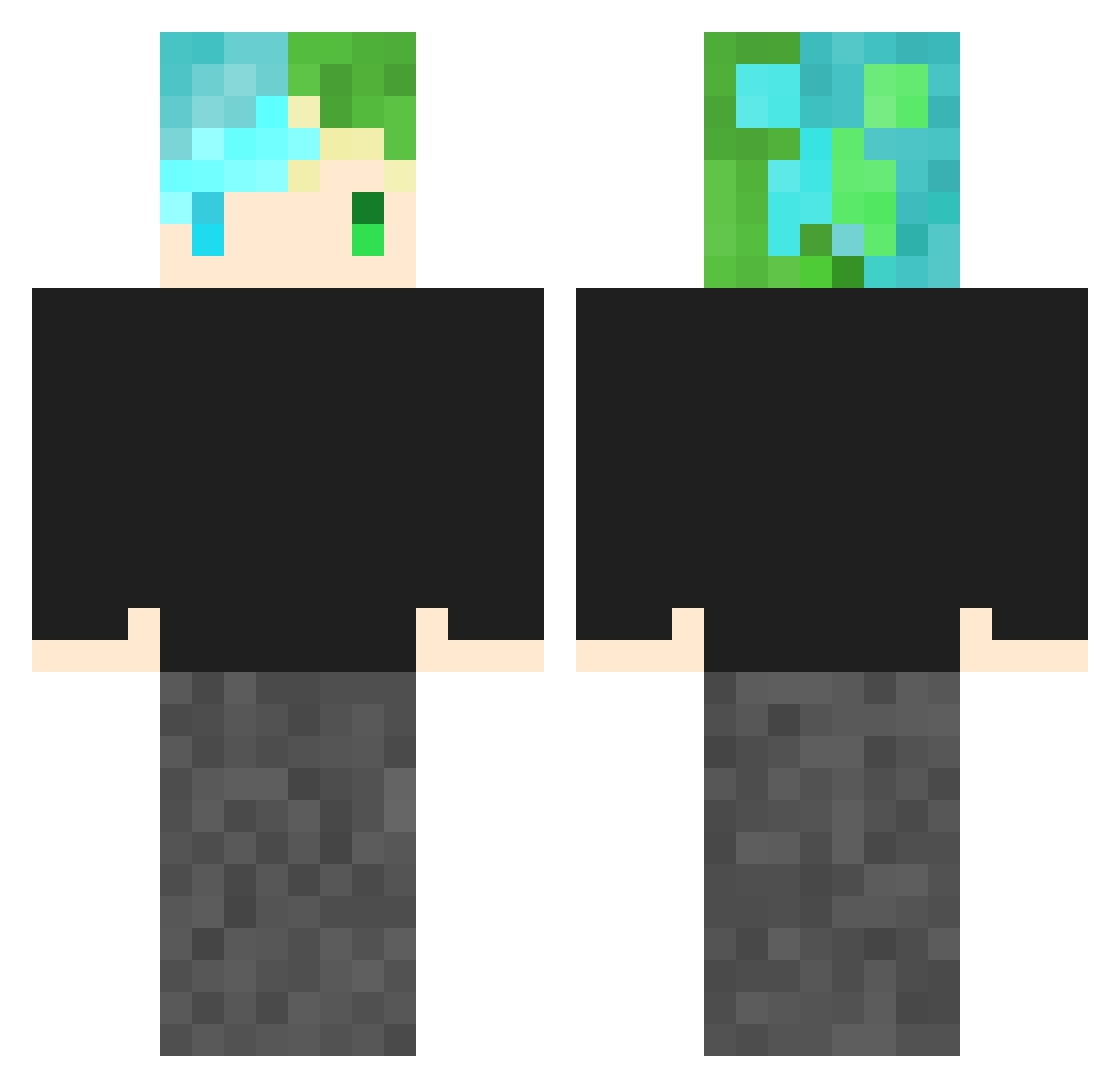 Stora1529 Minecraft skin, front and back view