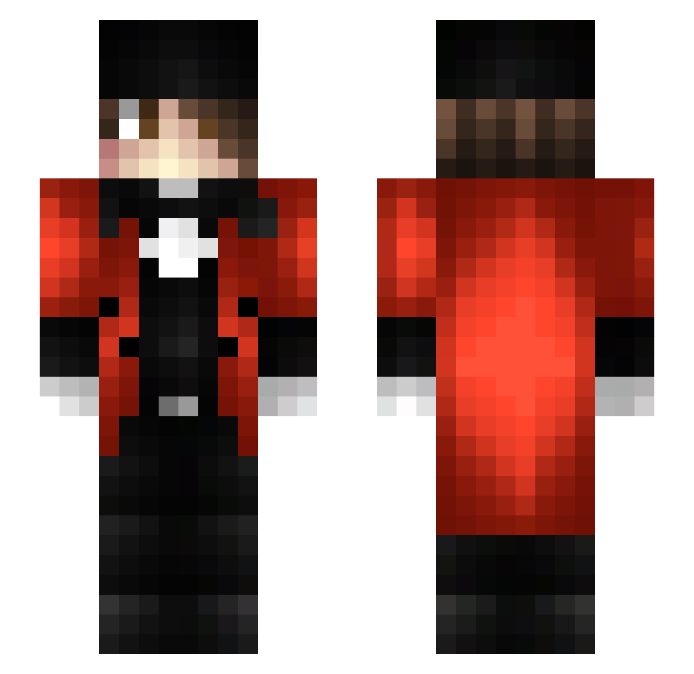 Spintyboi Minecraft skin, front and back view