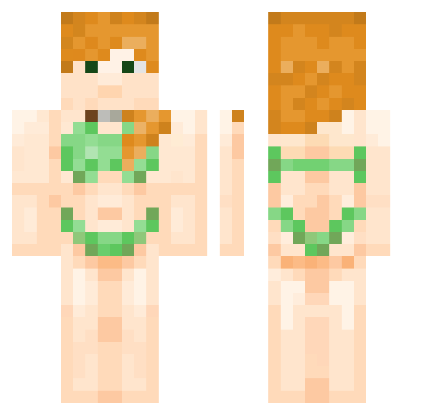 TerraTempest Minecraft skin, front and back view