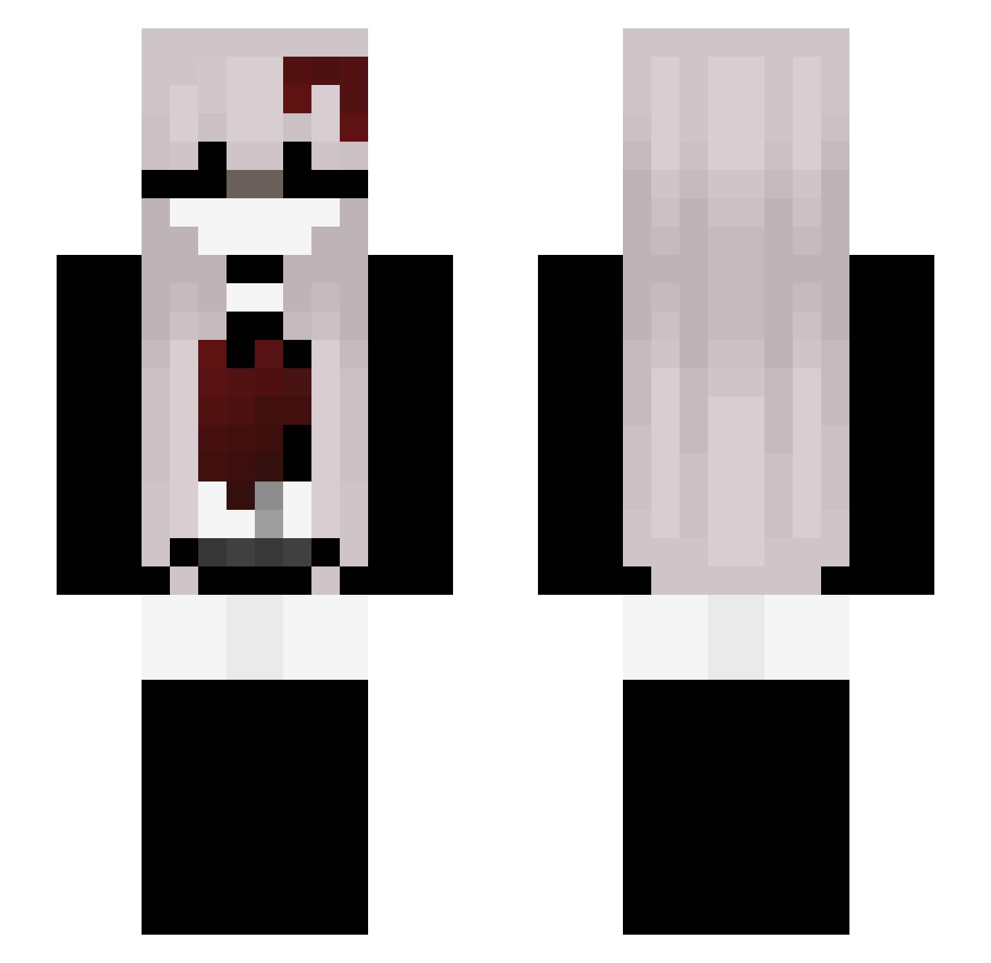 _J1W00 Minecraft skin, front and back view