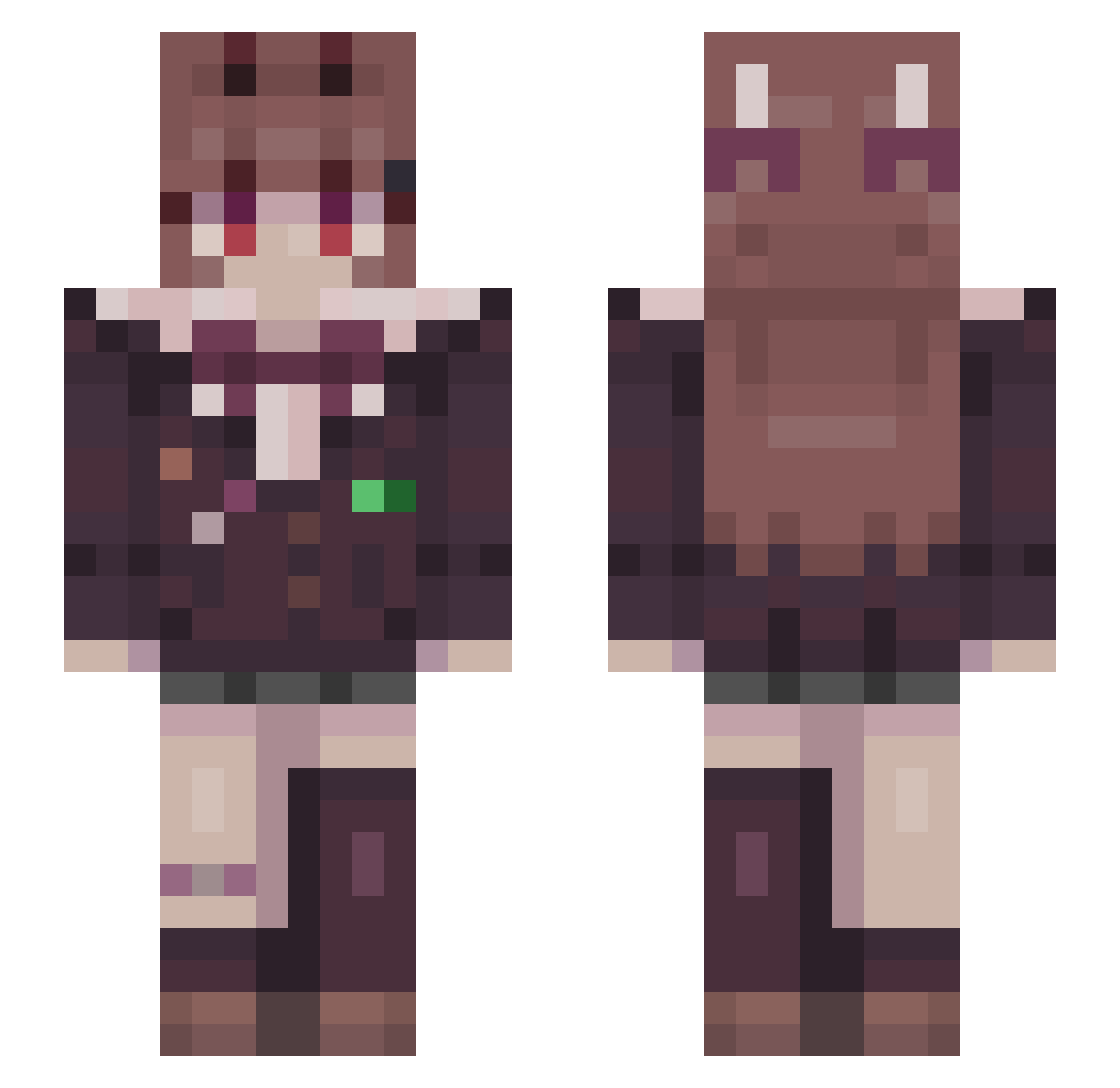 Rebzy12 Minecraft skin, front and back view
