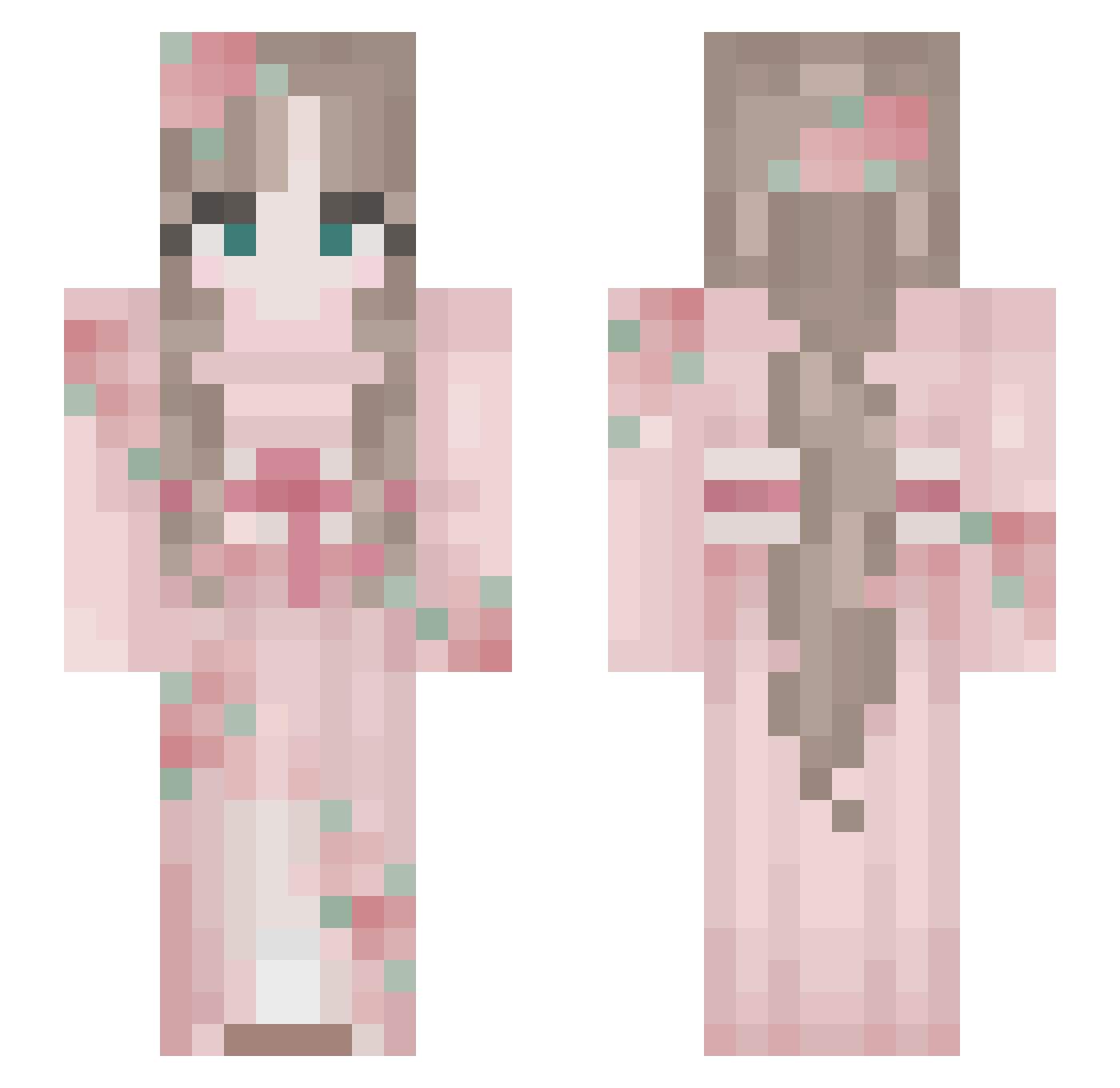 Keneq Minecraft skin, front and back view