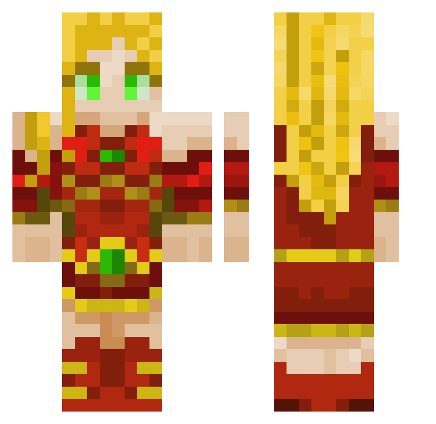 Ilyssa Minecraft skin, front and back view