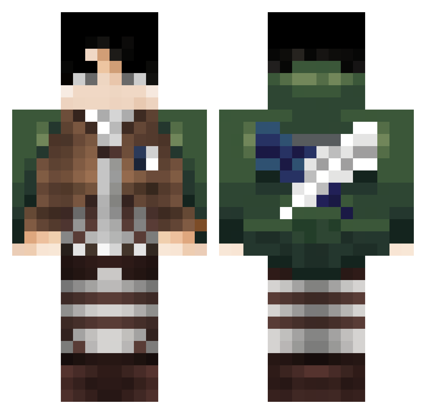 Kekwayaya Minecraft skin, front and back view