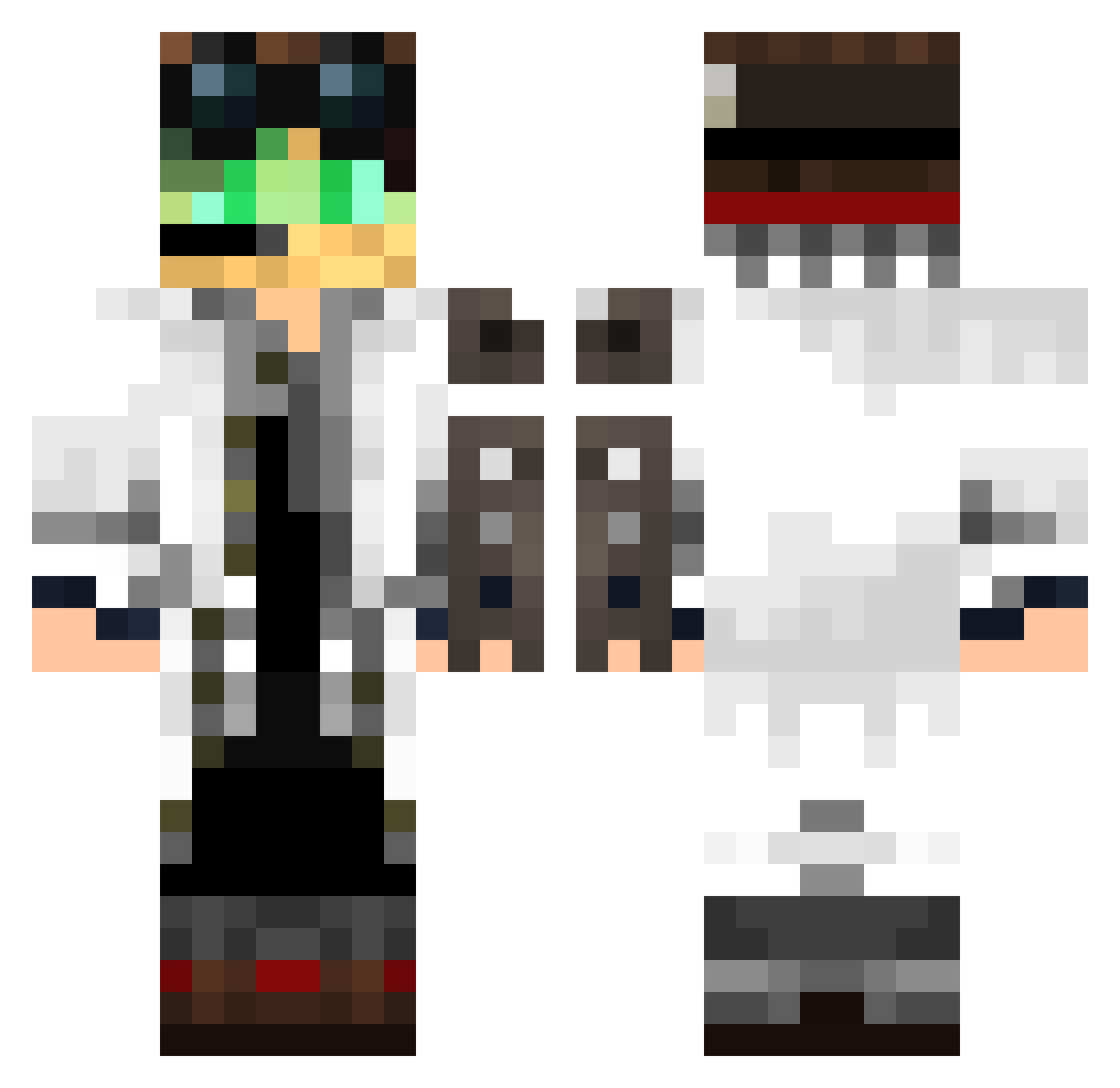 VesselForTwo Minecraft skin, front and back view