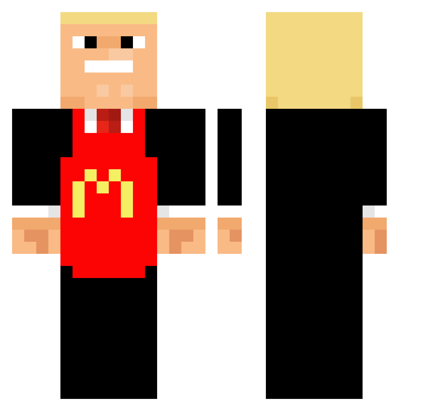 Secret18 Minecraft skin, front and back view