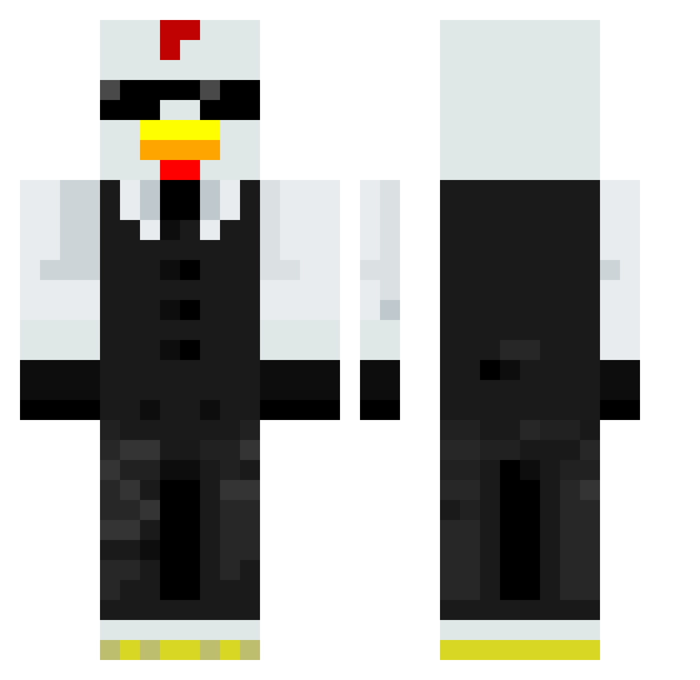 M_R_CHICKEN Minecraft skin, front and back view