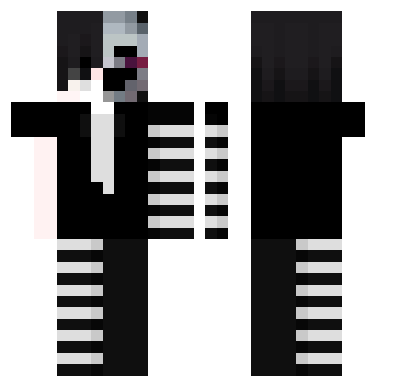 Elvini2006 Minecraft skin, front and back view