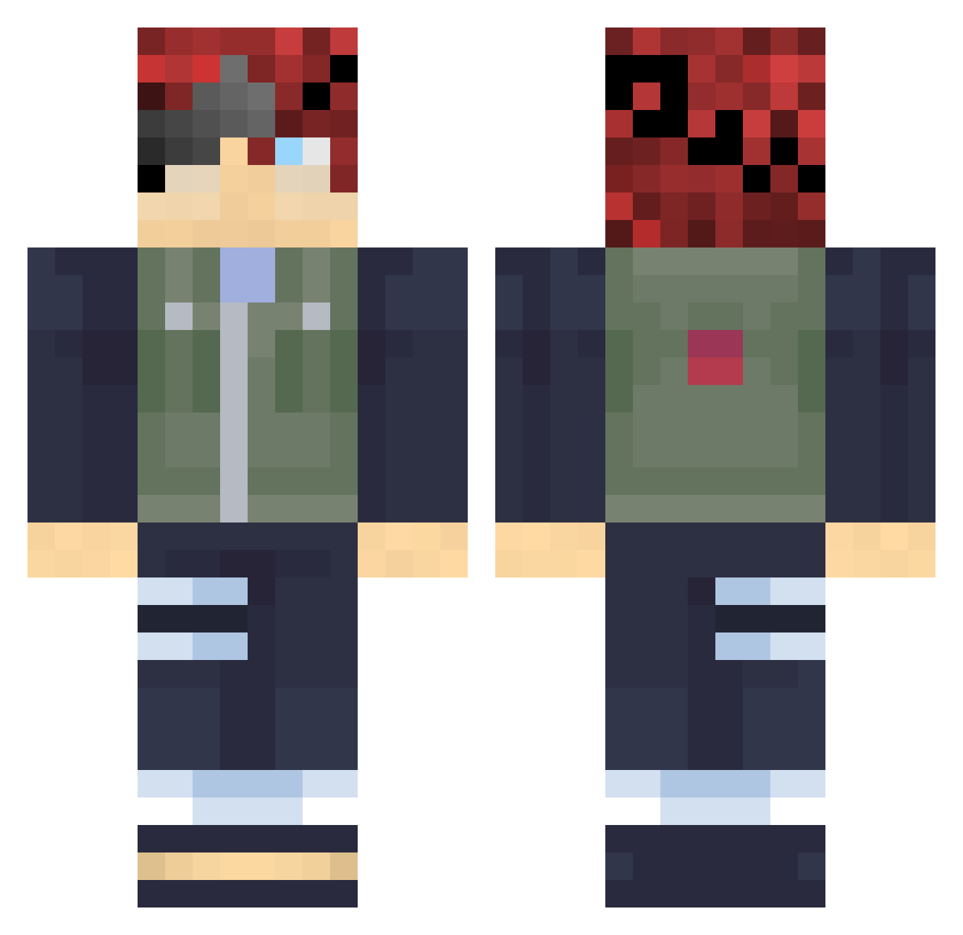 Adlanoar Minecraft skin, front and back view