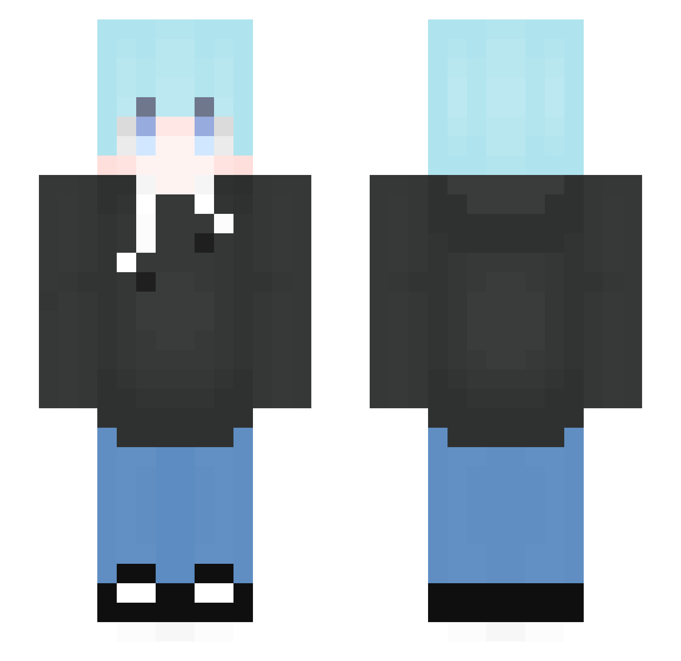 Rasiel_ Minecraft skin, front and back view
