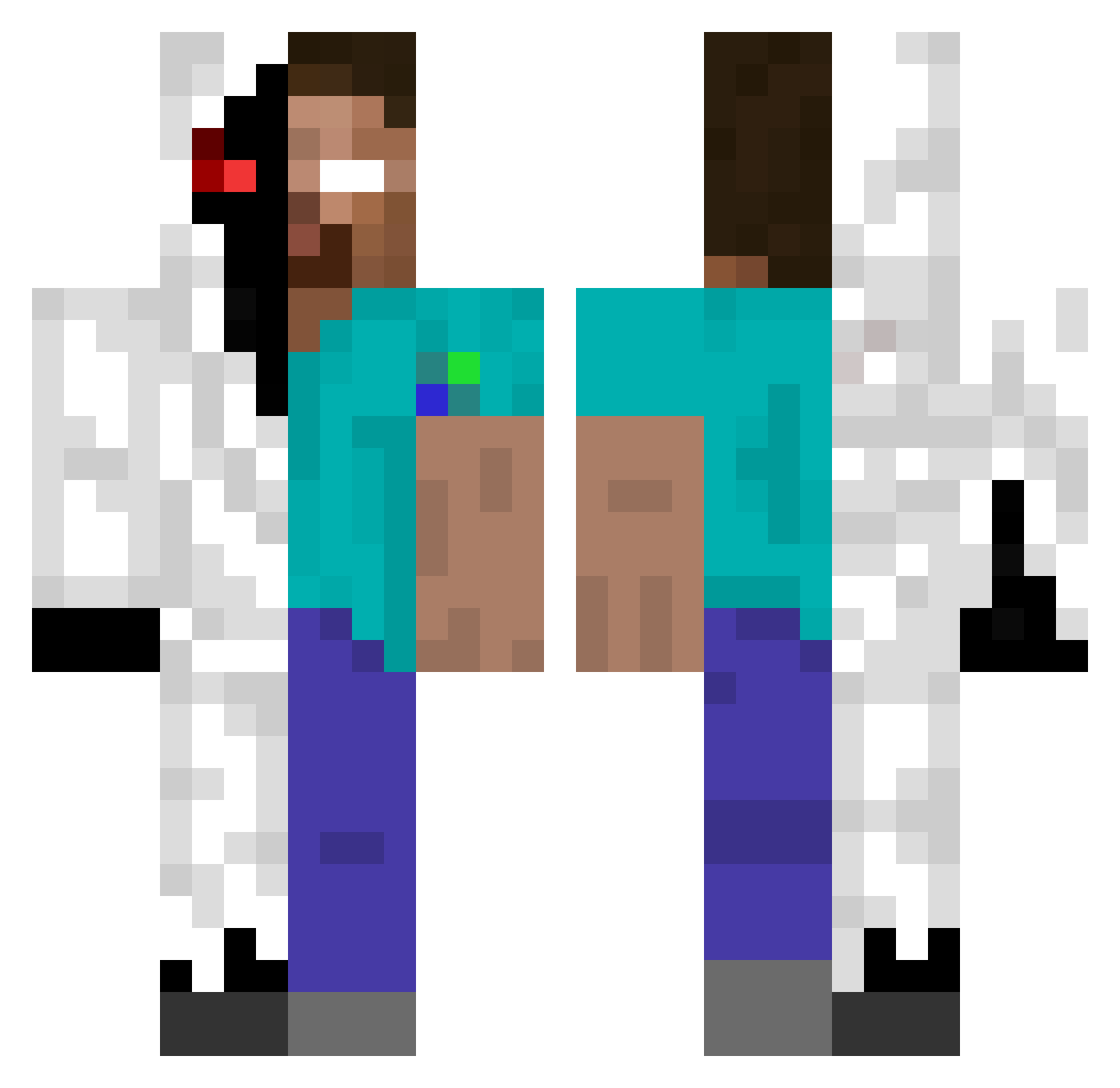 Marty063 Minecraft skin, front and back view