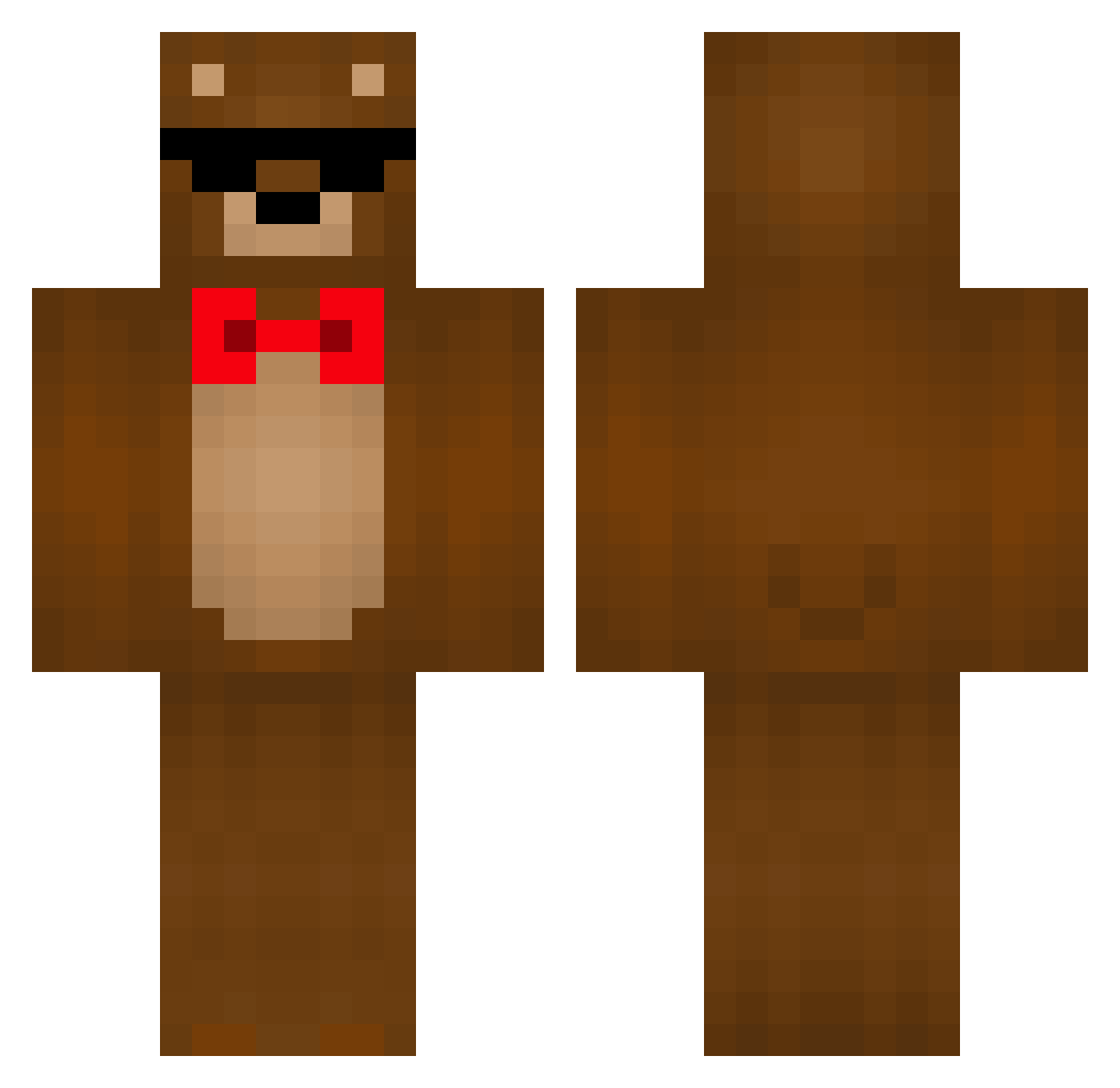Zombiefreakss Minecraft skin, front and back view