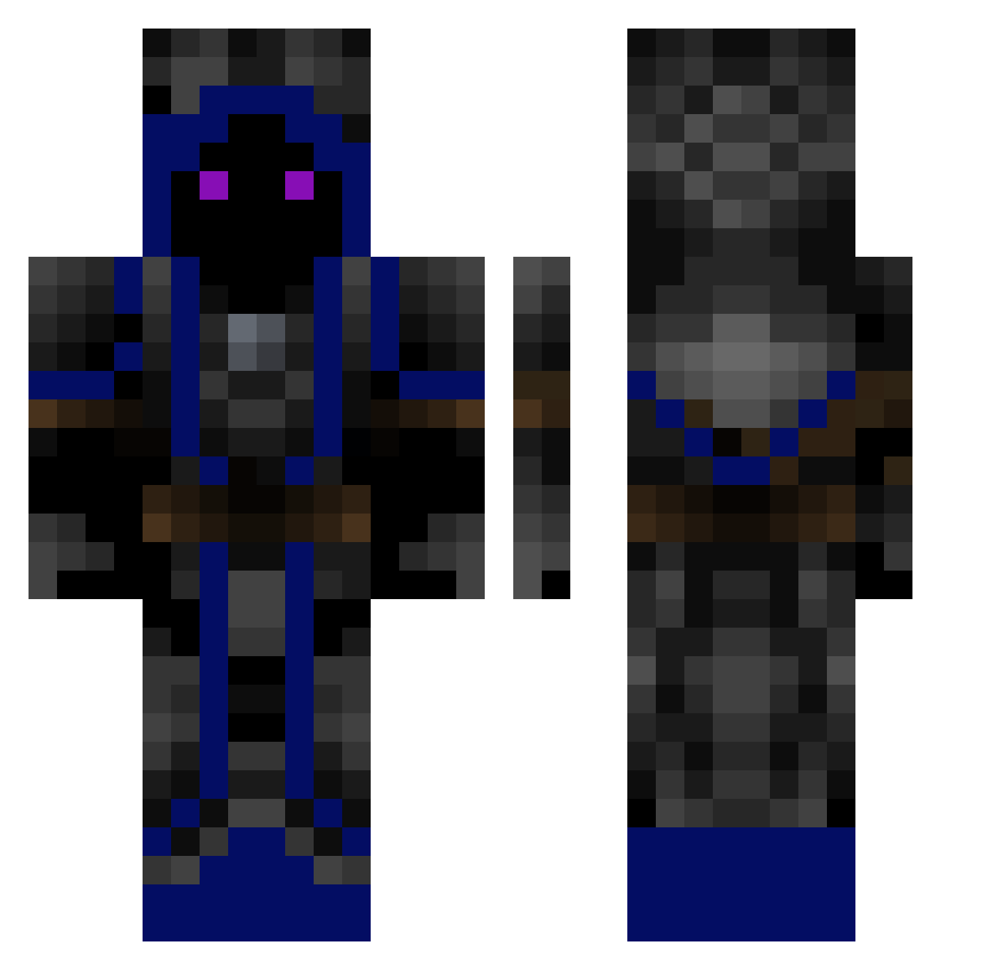 VizionCraft Minecraft skin, front and back view