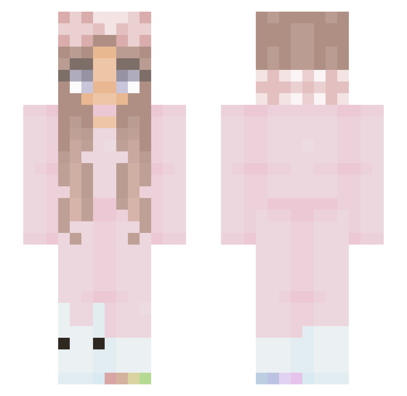 mayellaraw Minecraft skin, front and back view