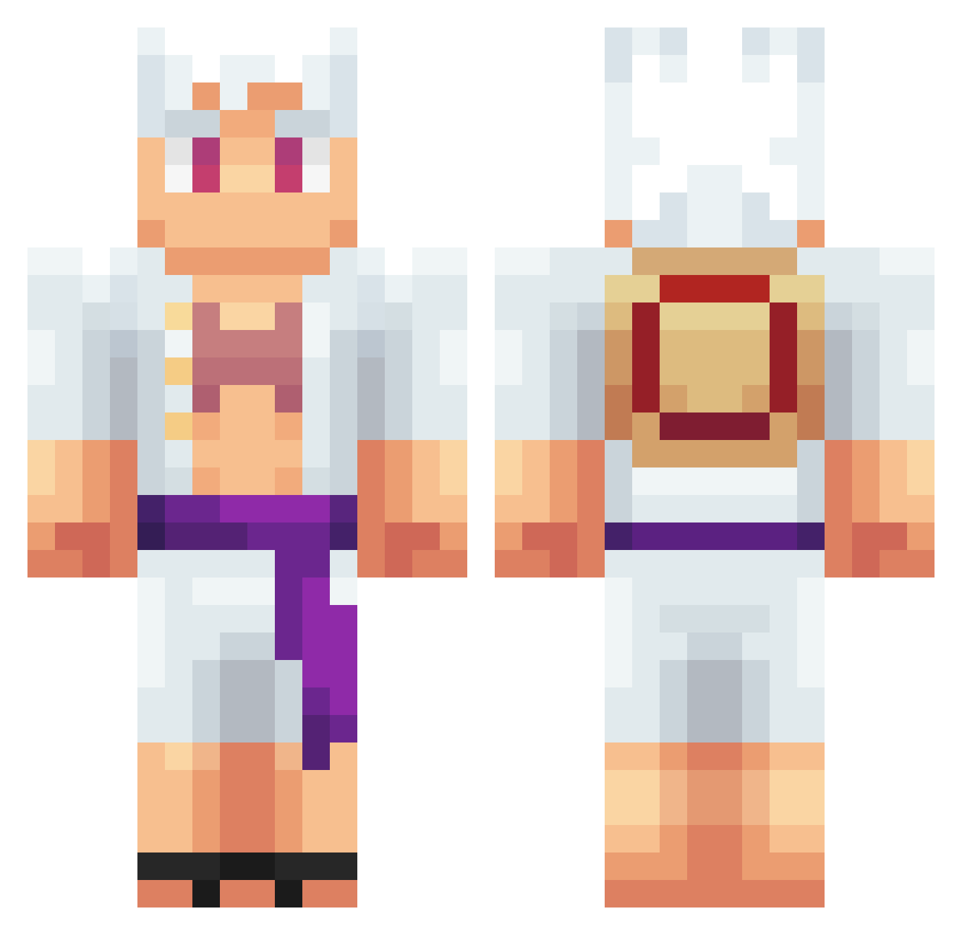 RustedDRG Minecraft skin, front and back view