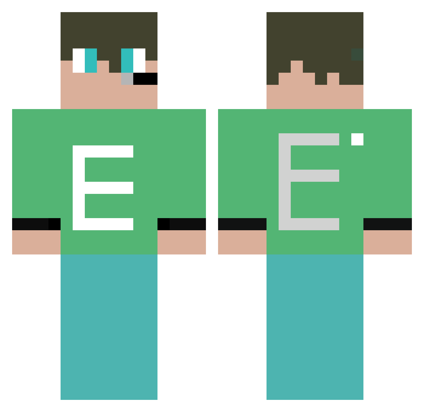 Uncork Minecraft skin, front and back view