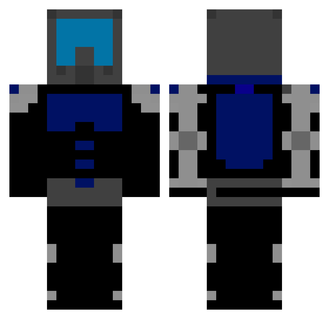Doctrix Minecraft skin, front and back view