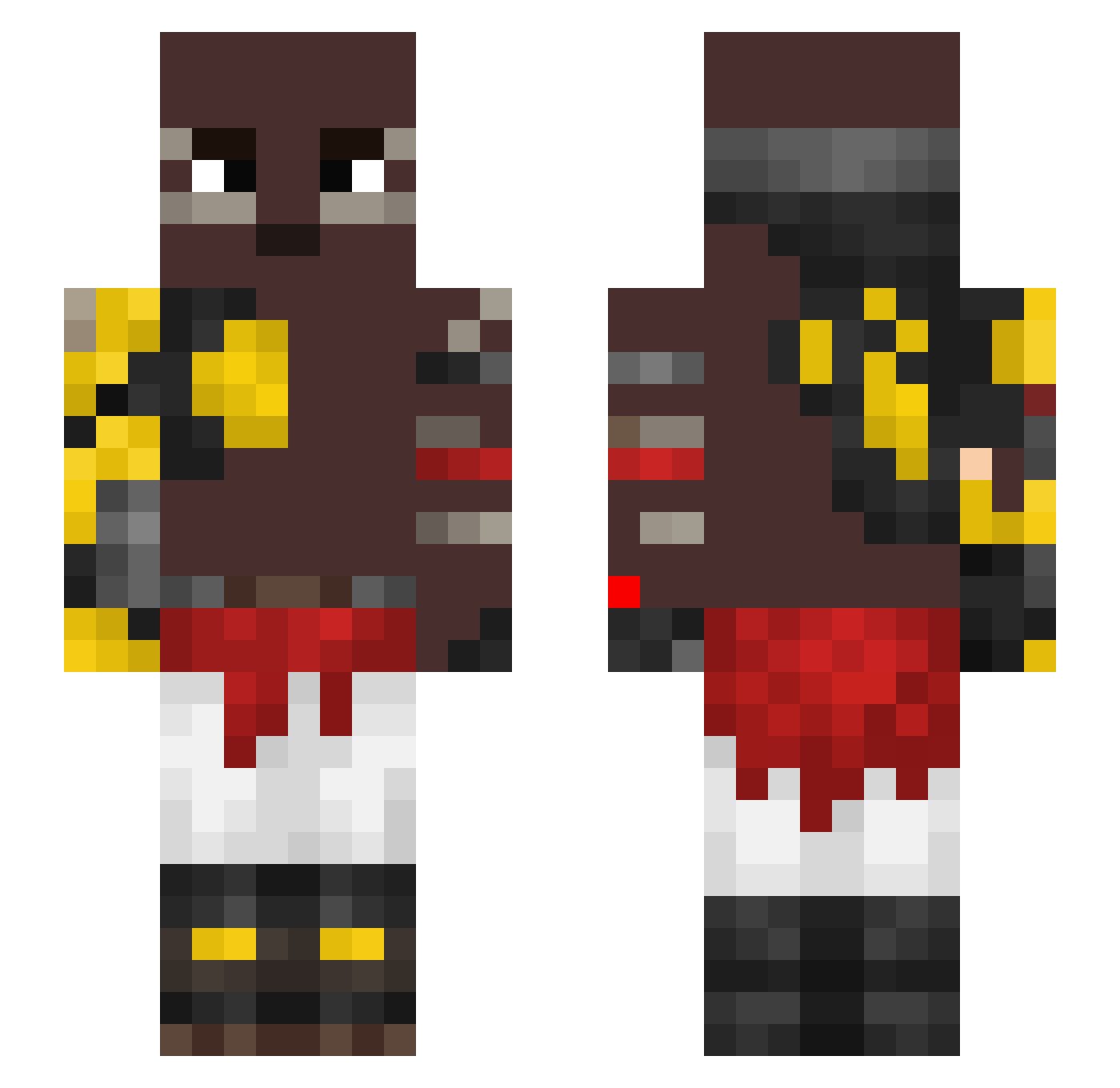 HolyBananas Minecraft skin, front and back view