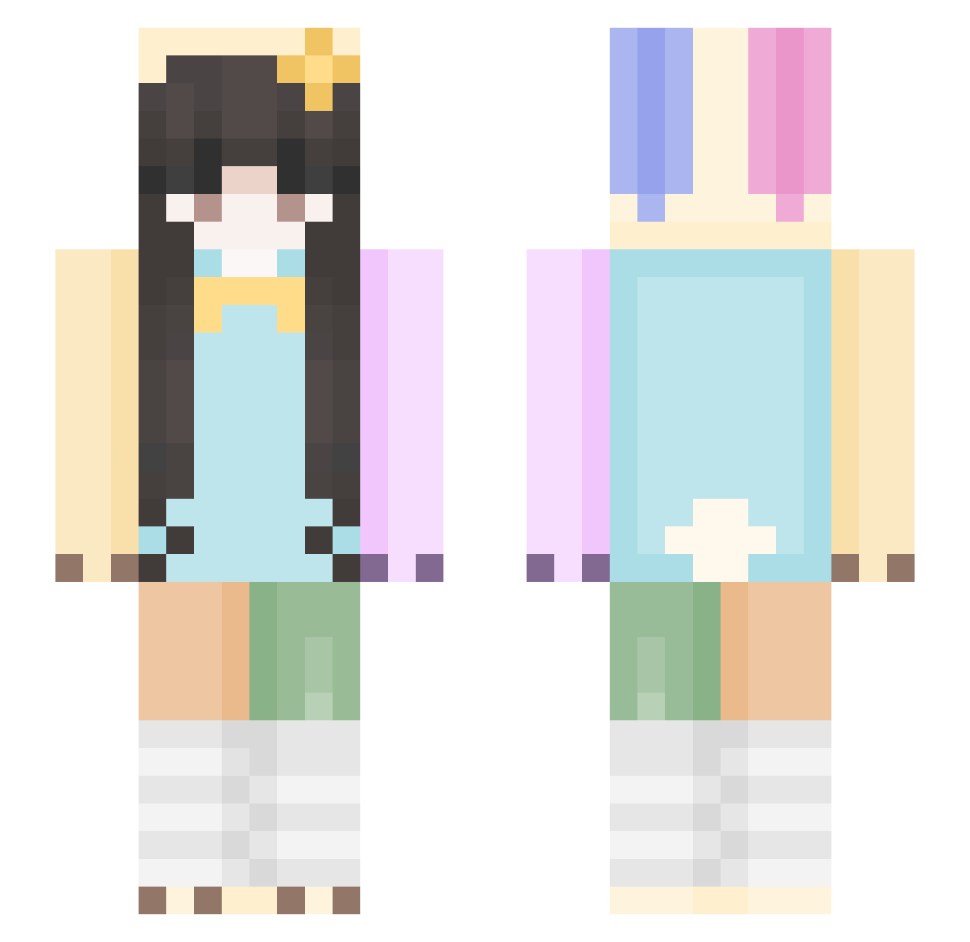 memimiffy Minecraft skin, front and back view