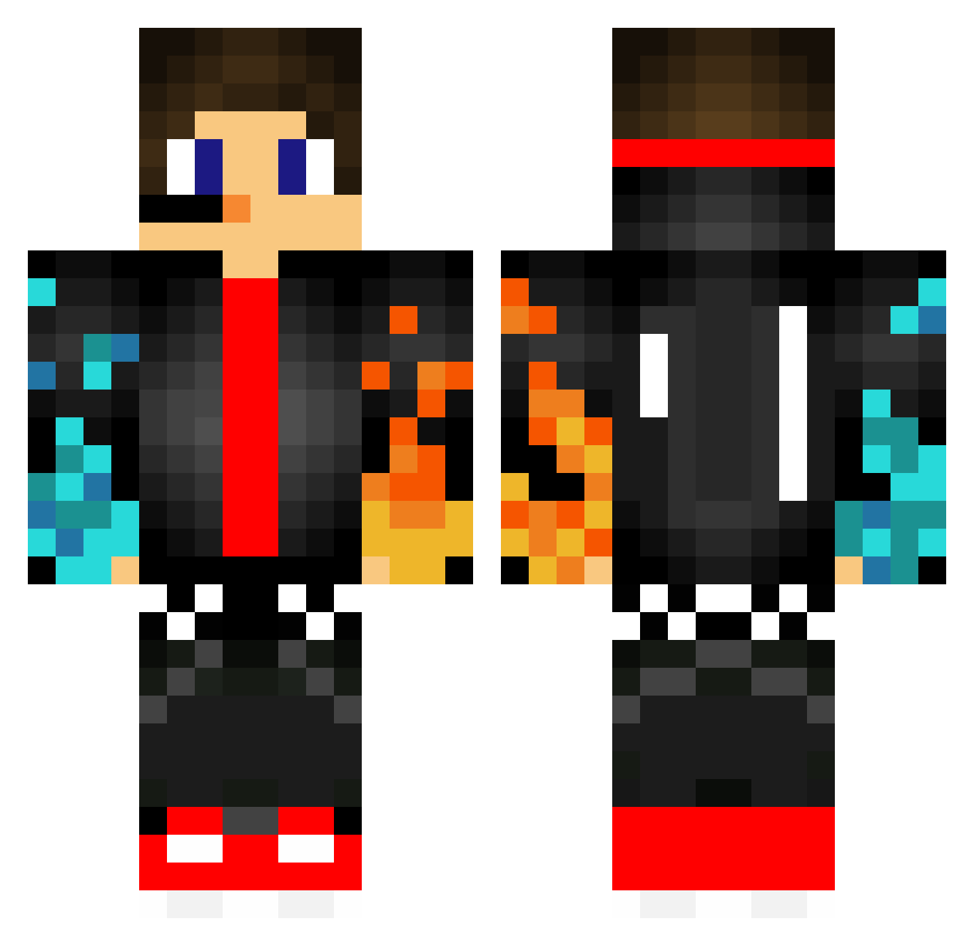 DrBlizzard Minecraft skin, front and back view
